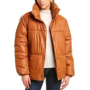 Anthropologie NVLT Oversized Faux Leather Puffer Jacket